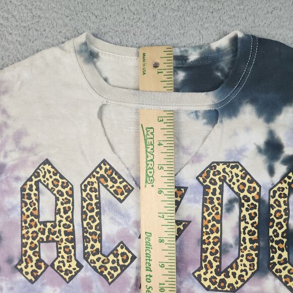 ACDC High Voltage Music Rock Band Purple Tie Dye T-Shirt Women’s Medium V-Neck - Picture 4 of 9